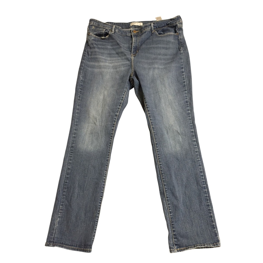 Levi Strauss Signature Gold Jeans Womens 18 Blue Mid Rise Straight‎ Stretch
